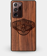 Best Custom Engraved Walnut Wood New Orleans Pelicans Note 20 Ultra Case - Engraved In Nature