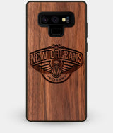 Best Custom Engraved Walnut Wood New Orleans Pelicans Note 9 Case - Engraved In Nature