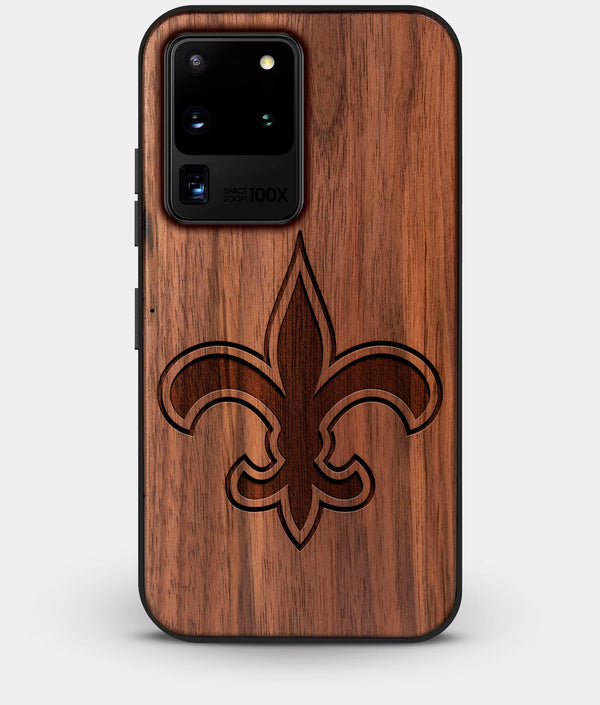 Best Custom Engraved Walnut Wood New Orleans Saints Galaxy S20 Ultra Case - Engraved In Nature