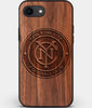 Best Custom Engraved Walnut Wood New York City FC iPhone SE Case - Engraved In Nature