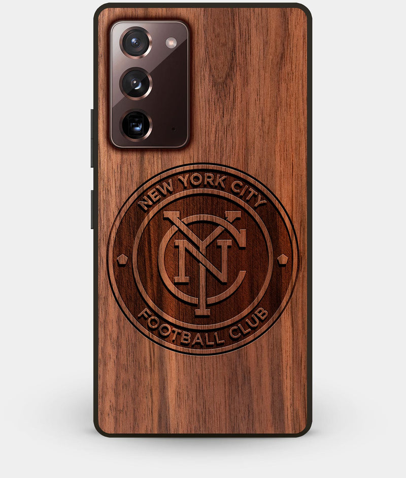 Best Custom Engraved Walnut Wood New York City FC Note 20 Case - Engraved In Nature