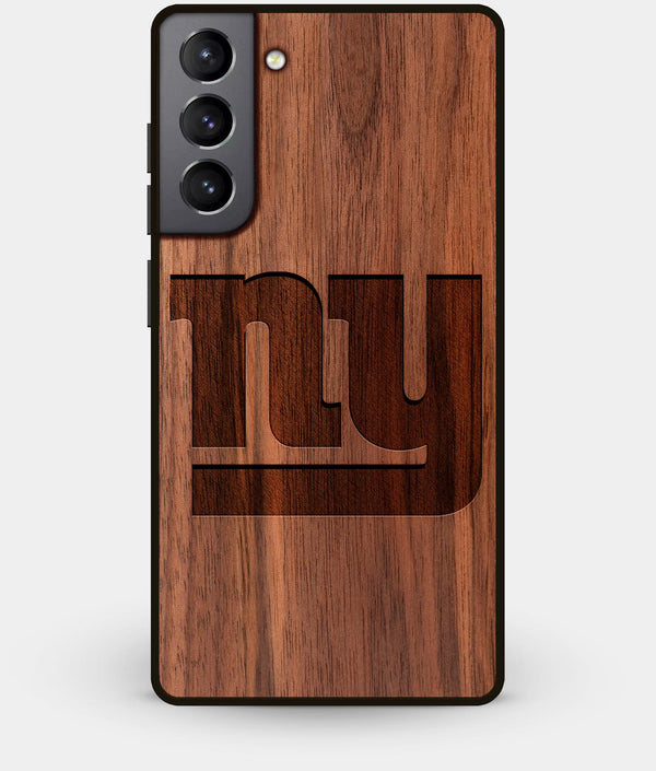Best Walnut Wood New York Giants Galaxy S21 Case - Custom Engraved Cover - Engraved In Nature