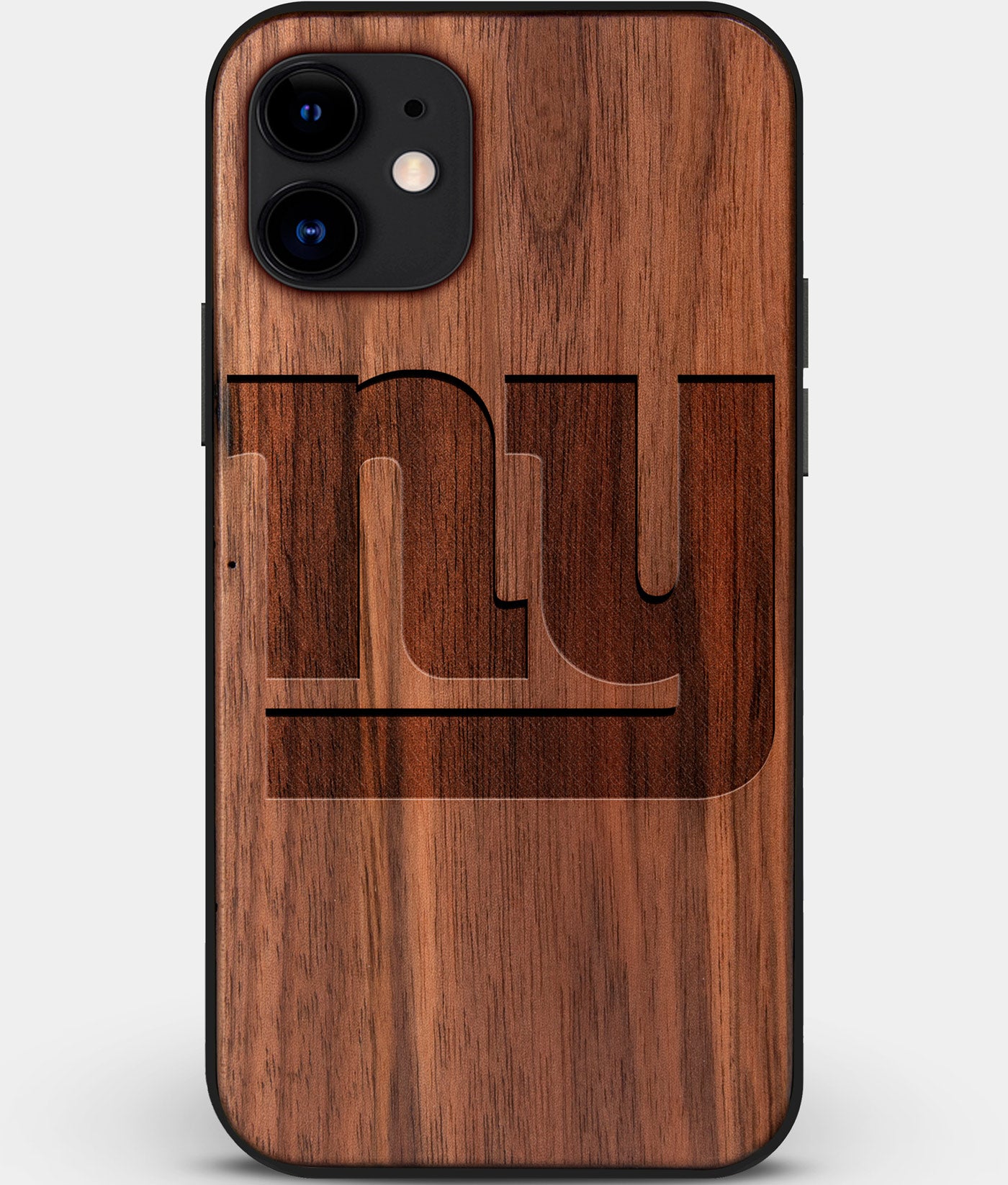 Custom Carved Wood New York Giants iPhone 11 Case | Personalized Walnut Wood New York Giants Cover, Birthday Gift, Gifts For Him, Monogrammed Gift For Fan | by Engraved In Nature