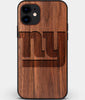Custom Carved Wood New York Giants iPhone 11 Case | Personalized Walnut Wood New York Giants Cover, Birthday Gift, Gifts For Him, Monogrammed Gift For Fan | by Engraved In Nature