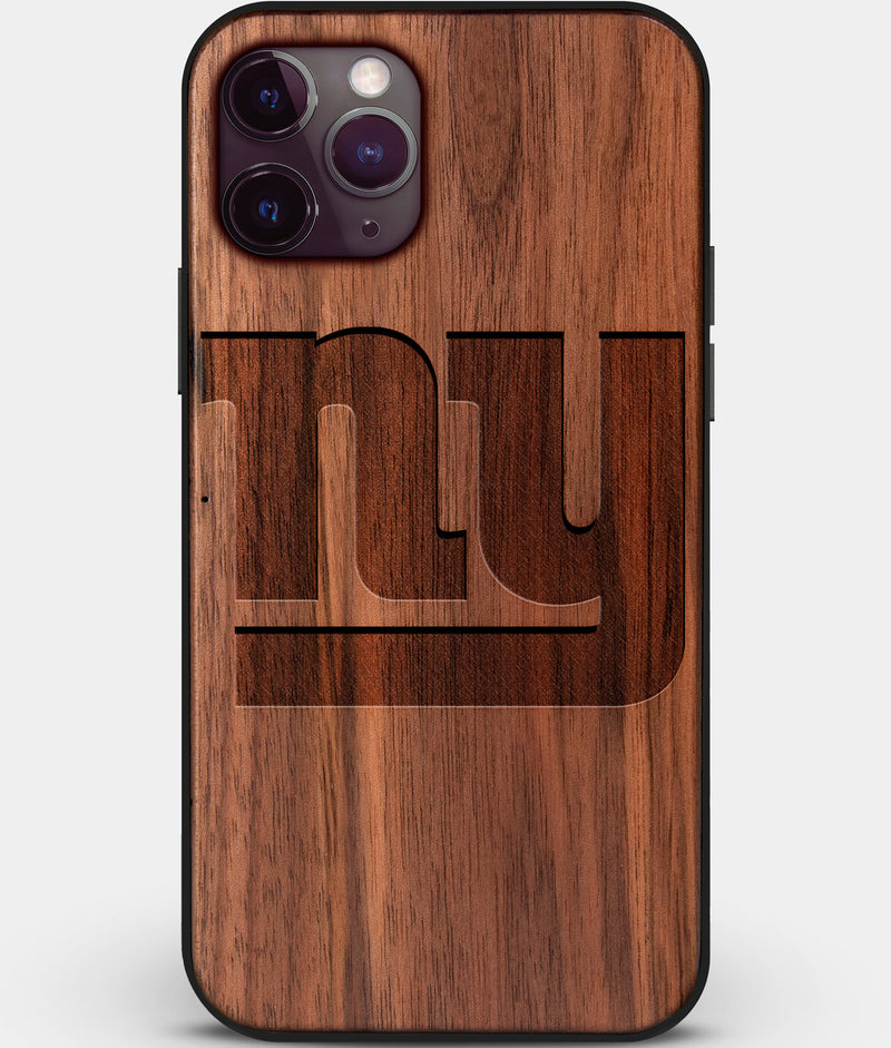 Custom Carved Wood New York Giants iPhone 11 Pro Max Case | Personalized Walnut Wood New York Giants Cover, Birthday Gift, Gifts For Him, Monogrammed Gift For Fan | by Engraved In Nature