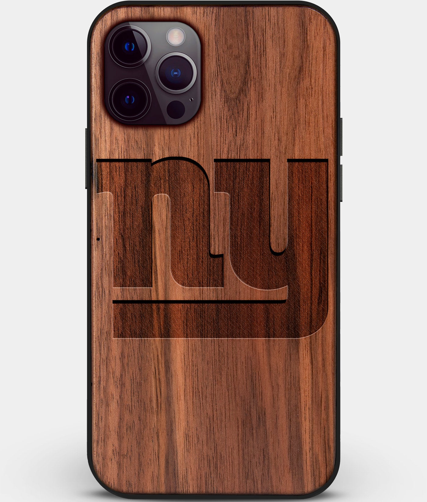 Custom Carved Wood New York Giants iPhone 12 Pro Case | Personalized Walnut Wood New York Giants Cover, Birthday Gift, Gifts For Him, Monogrammed Gift For Fan | by Engraved In Nature