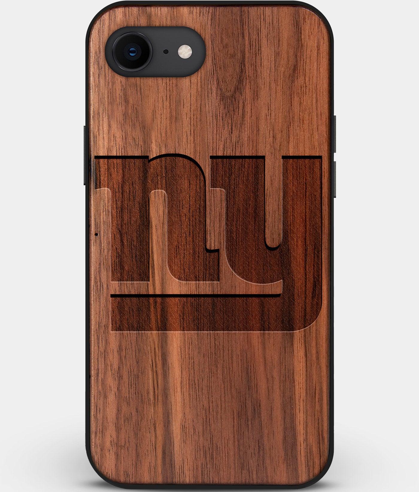 Best Custom Engraved Walnut Wood New York Giants iPhone SE Case - Engraved In Nature