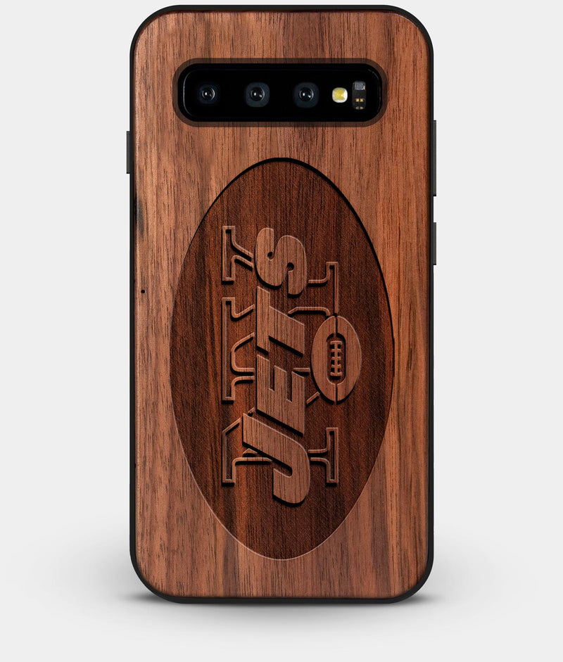 Best Custom Engraved Walnut Wood New York Jets Galaxy S10 Case - Engraved In Nature