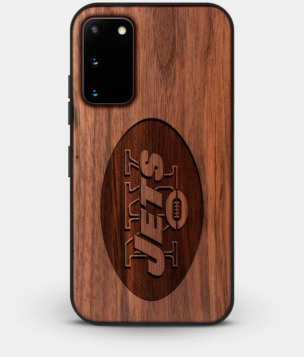 Best Walnut Wood New York Jets Galaxy S20 FE Case - Custom Engraved Cover - Engraved In Nature