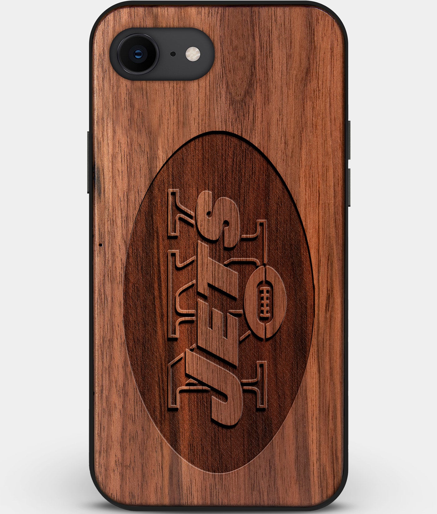Best Custom Engraved Walnut Wood New York Jets iPhone SE Case - Engraved In Nature