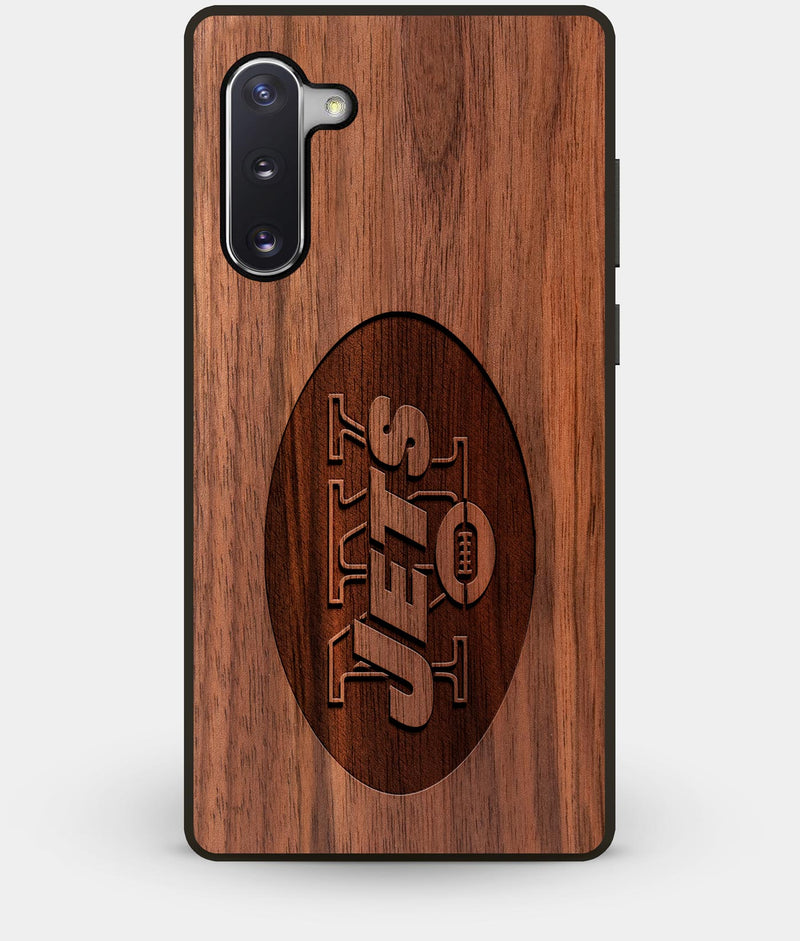Best Custom Engraved Walnut Wood New York Jets Note 10 Case - Engraved In Nature