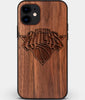 Custom Carved Wood New York Knicks iPhone 12 Mini Case | Personalized Walnut Wood New York Knicks Cover, Birthday Gift, Gifts For Him, Monogrammed Gift For Fan | by Engraved In Nature