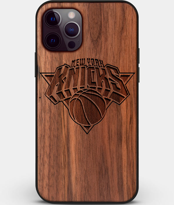 Custom Carved Wood New York Knicks iPhone 12 Pro Max Case | Personalized Walnut Wood New York Knicks Cover, Birthday Gift, Gifts For Him, Monogrammed Gift For Fan | by Engraved In Nature