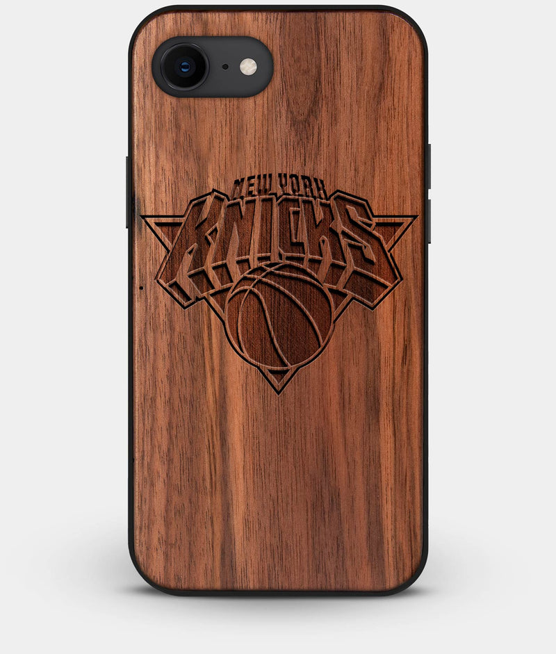 Best Custom Engraved Walnut Wood New York Knicks iPhone 8 Case - Engraved In Nature