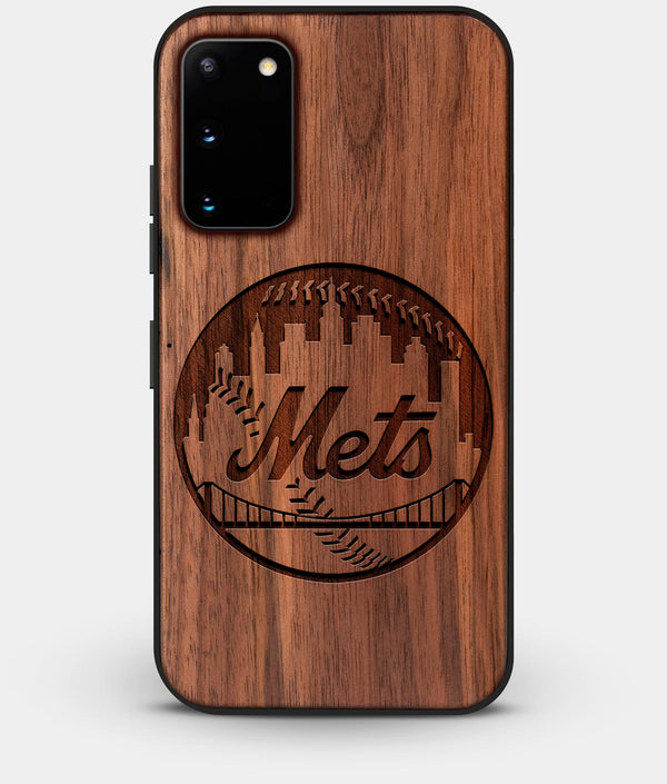 Best Walnut Wood New York Mets Galaxy S20 FE Case - Custom Engraved Cover - Engraved In Nature