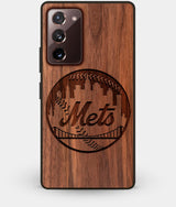 Best Custom Engraved Walnut Wood New York Mets Note 20 Case - Engraved In Nature