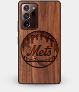 Best Custom Engraved Walnut Wood New York Mets Note 20 Ultra Case - Engraved In Nature