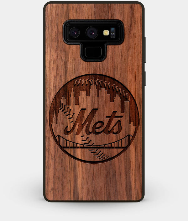 Best Custom Engraved Walnut Wood New York Mets Note 9 Case - Engraved In Nature
