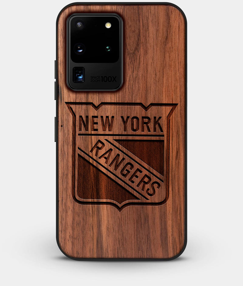 Best Custom Engraved Walnut Wood New York Rangers Galaxy S20 Ultra Case - Engraved In Nature