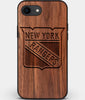 Best Custom Engraved Walnut Wood New York Rangers iPhone SE Case - Engraved In Nature