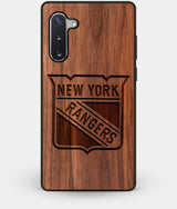 Best Custom Engraved Walnut Wood New York Rangers Note 10 Case - Engraved In Nature