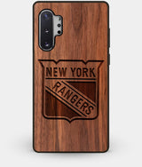 Best Custom Engraved Walnut Wood New York Rangers Note 10 Plus Case - Engraved In Nature