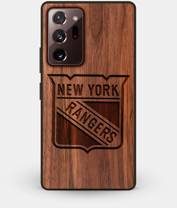 Best Custom Engraved Walnut Wood New York Rangers Note 20 Ultra Case - Engraved In Nature