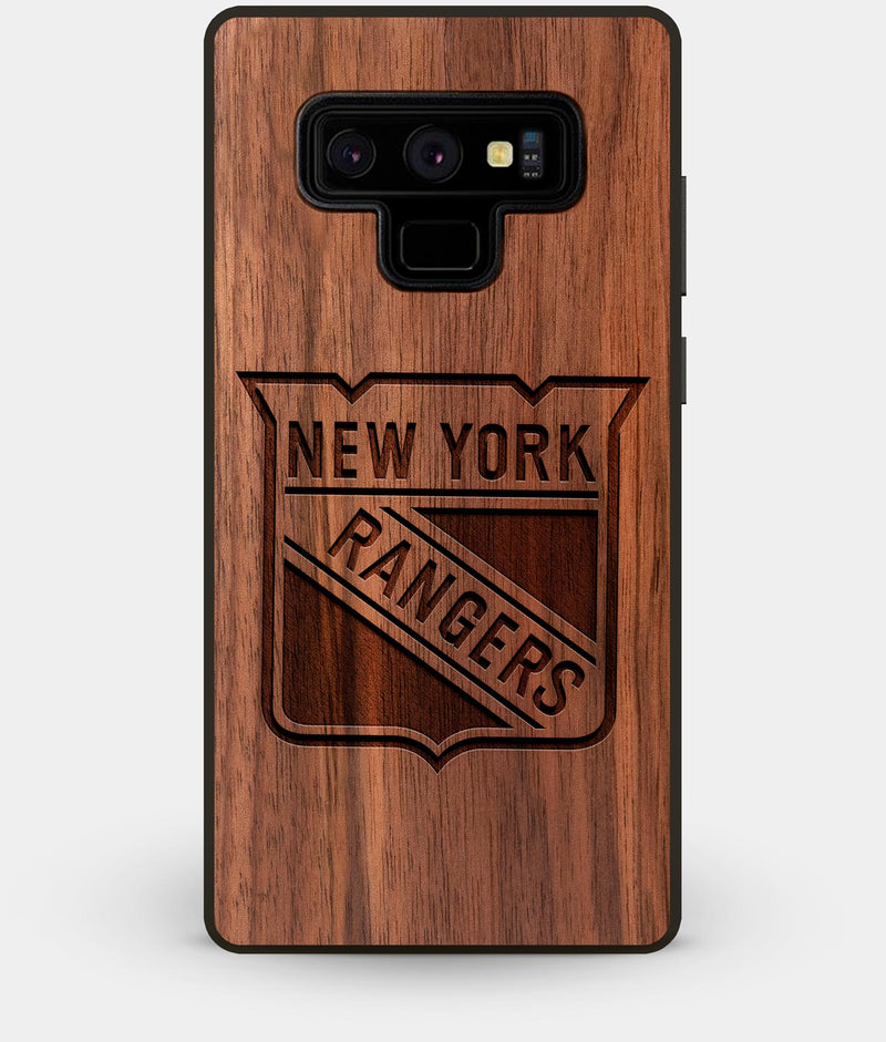 Best Custom Engraved Walnut Wood New York Rangers Note 9 Case - Engraved In Nature