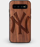 Best Custom Engraved Walnut Wood New York Yankees Galaxy S10 Case Classic - Engraved In Nature