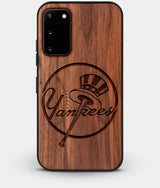 Best Custom Engraved Walnut Wood New York Yankees Galaxy S20 Case - Engraved In Nature