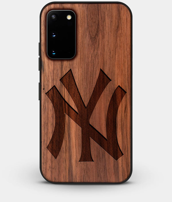 Best Walnut Wood New York Yankees Galaxy S20 FE Case - Custom Engraved Cover - CoverClassic - Engraved In Nature