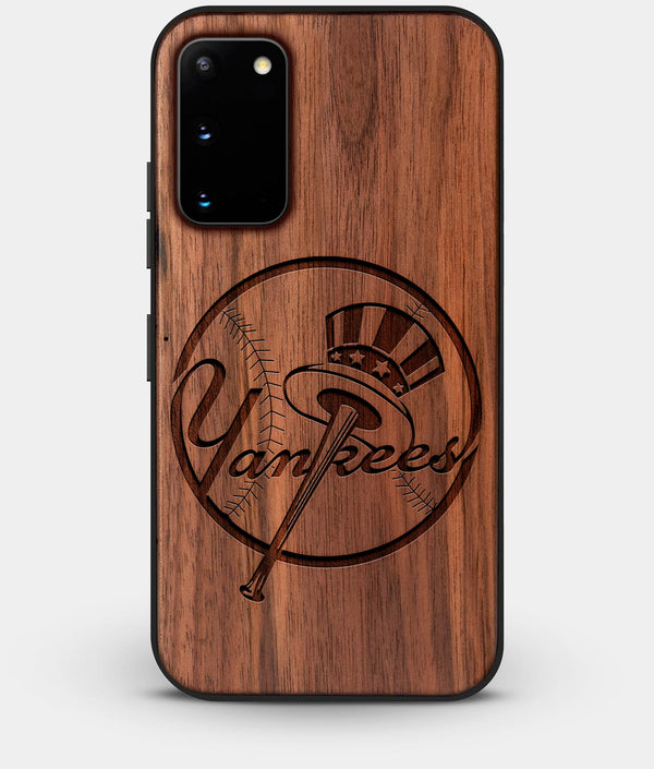 Best Walnut Wood New York Yankees Galaxy S20 FE Case - Custom Engraved Cover - Engraved In Nature