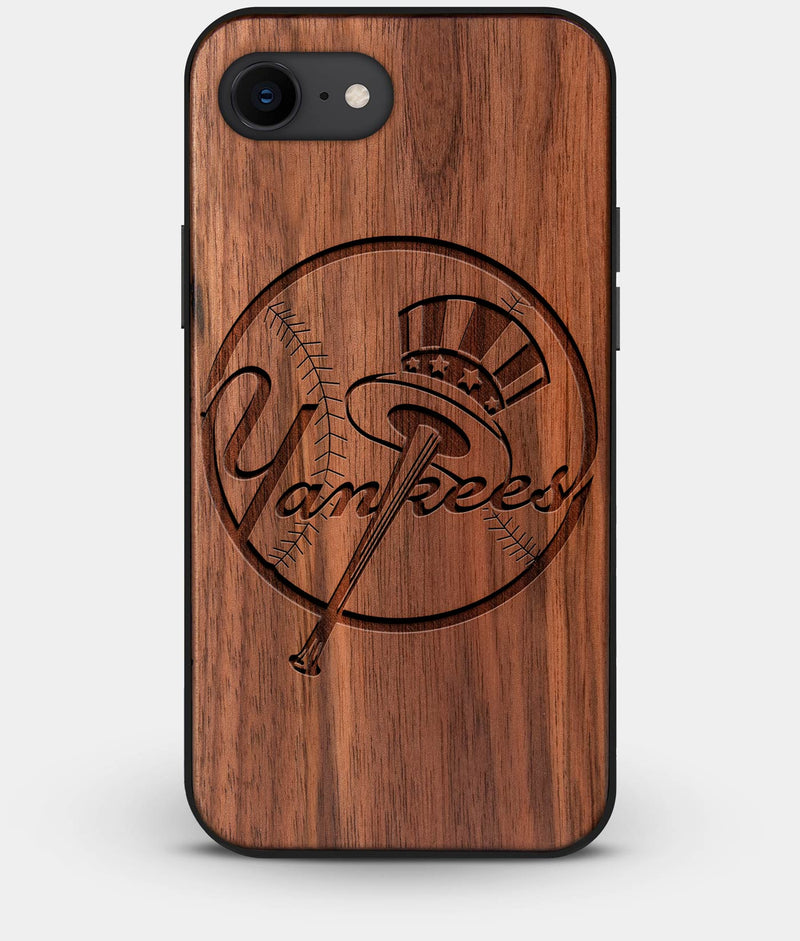 Best Custom Engraved Walnut Wood New York Yankees iPhone 8 Case - Engraved In Nature