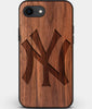 Best Custom Engraved Walnut Wood New York Yankees iPhone SE Case Classic - Engraved In Nature