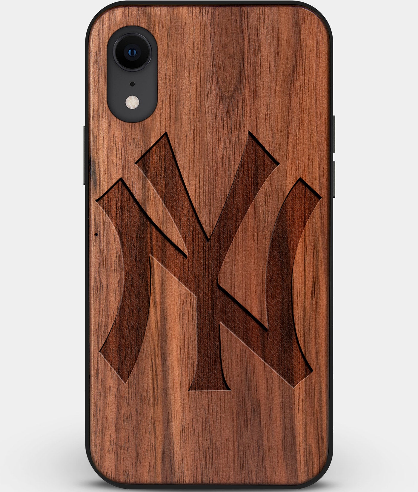 Custom Carved Wood New York Yankees iPhone XR Case Classic | Personalized Walnut Wood New York Yankees Cover, Birthday Gift, Gifts For Him, Monogrammed Gift For Fan | by Engraved In Nature