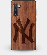 Best Custom Engraved Walnut Wood New York Yankees Note 10 Case Classic - Engraved In Nature