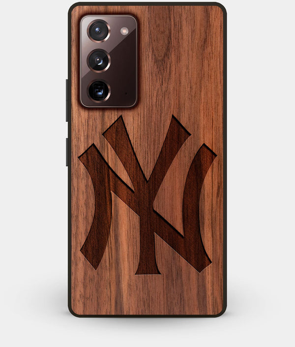Best Custom Engraved Walnut Wood New York Yankees Note 20 Case Classic - Engraved In Nature