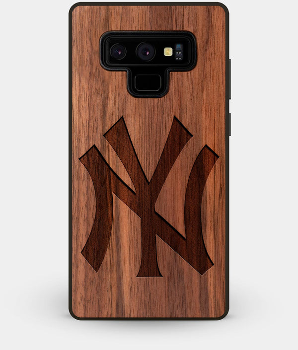 Best Custom Engraved Walnut Wood New York Yankees Note 9 Case Classic - Engraved In Nature