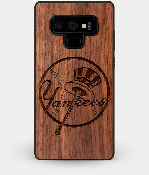Best Custom Engraved Walnut Wood New York Yankees Note 9 Case - Engraved In Nature