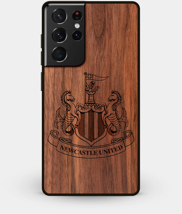 Best Walnut Wood Newcastle United F.C. Galaxy S21 Ultra Case - Custom Engraved Cover - Engraved In Nature