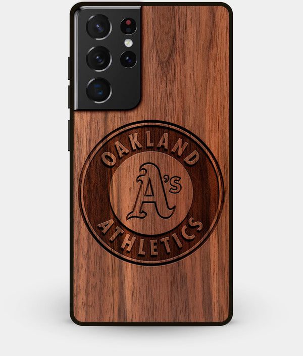 Best Walnut Wood Oakland Athletics Galaxy S21 Ultra Case - Custom Engraved Cover - Engraved In Nature
