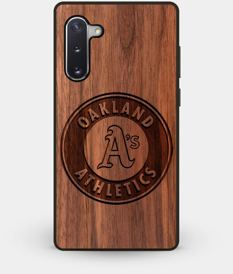 Best Custom Engraved Walnut Wood Oakland Athletics Note 10 Case - Engraved In Nature
