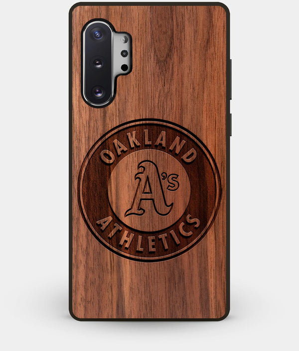 Best Custom Engraved Walnut Wood Oakland Athletics Note 10 Plus Case - Engraved In Nature