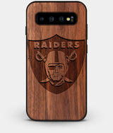 Best Custom Engraved Walnut Wood Las Vegas Raiders Galaxy S10 Case - Engraved In Nature