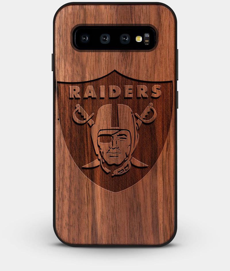 Best Custom Engraved Walnut Wood Las Vegas Raiders Galaxy S10 Case - Engraved In Nature