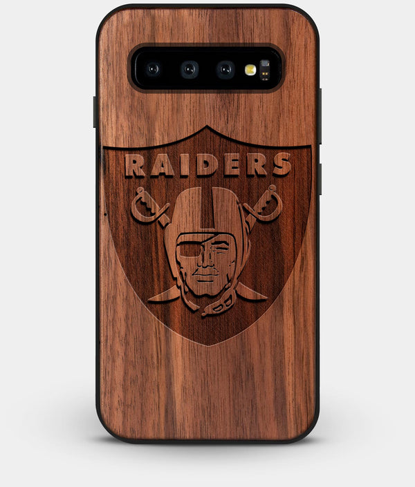 Best Custom Engraved Walnut Wood Las Vegas Raiders Galaxy S10 Plus Case - Engraved In Nature