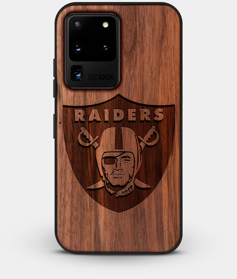 Best Custom Engraved Walnut Wood Las Vegas Raiders Galaxy S20 Ultra Case - Engraved In Nature