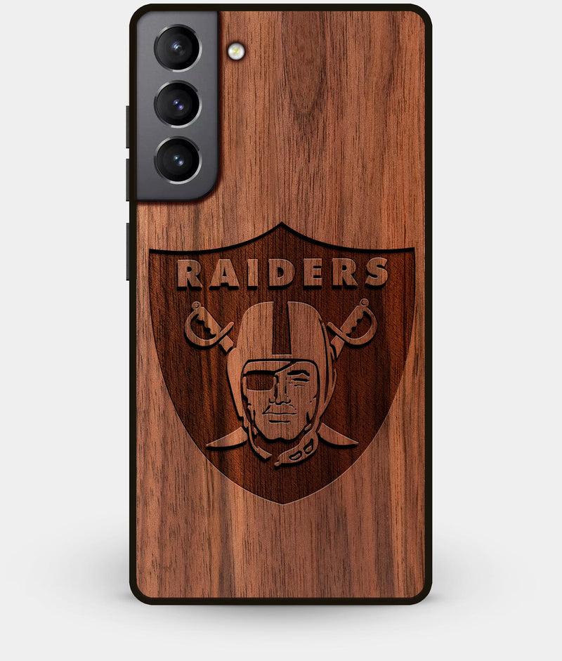 Best Walnut Wood Las Vegas Raiders Galaxy S21 Case - Custom Engraved Cover - Engraved In Nature