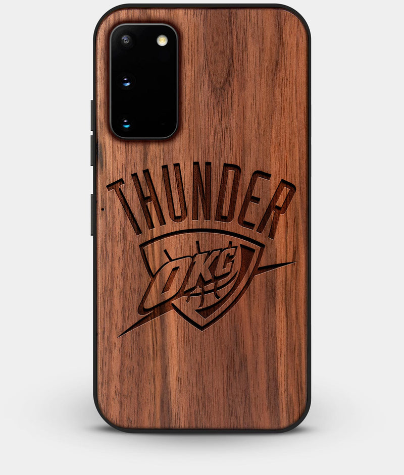 Best Walnut Wood OKC Thunder Galaxy S20 FE Case - Custom Engraved Cover - Engraved In Nature