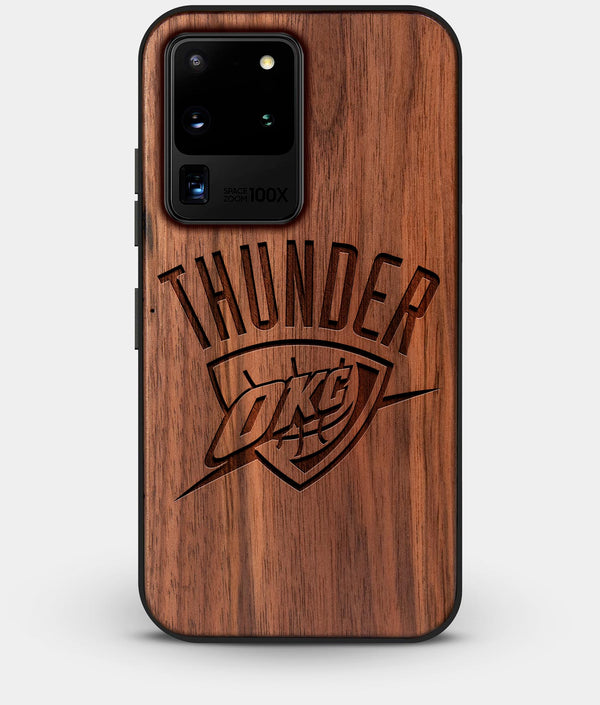 Best Custom Engraved Walnut Wood OKC Thunder Galaxy S20 Ultra Case - Engraved In Nature